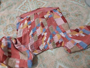 combo++2 tops ....Rusty Orange Ruched Front Top