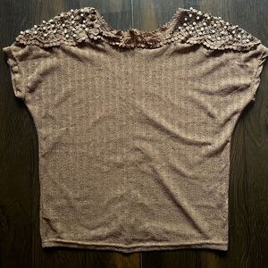 Sparkly Embellished Knit Top