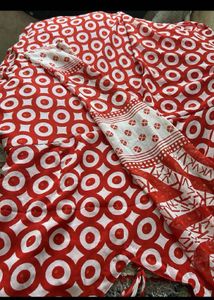 designer Bohemian Red Circle Print Maxi Dress