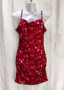 I. Rust mini ruched bodycon