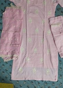 Elegant Pink Embroidered Kurta Set