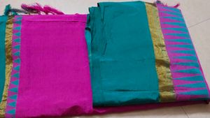 Vibrant Pink &amp; Teal Saree