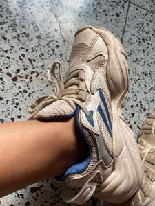 White and Blue Sneakers