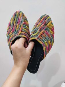 Embellished Mules - Colorful Flats