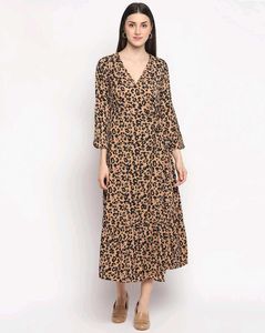 Stylish Leopard Print Kurta plazo Set