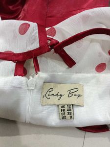 Vintage Polka Dot Midi Dress Lindy Bar Size M &amp; L