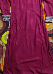 Libas women maroon straight kurti 🌻