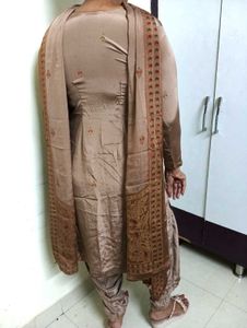 ❤️silk Elegant Brown Kurta Set with Dupatta