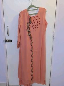 Pink Embellished Kurta (3piece)