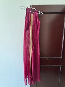Long A-Line Sheer Party Wear Pink 🩷 Kurta