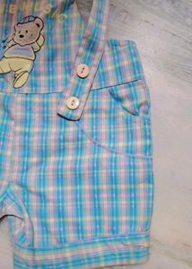 Cute Teddy Print Baby Dangri For Both Boys &amp; Girls