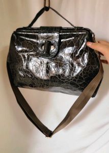 Geniune Croc Leather Vintage Handbag With Sling