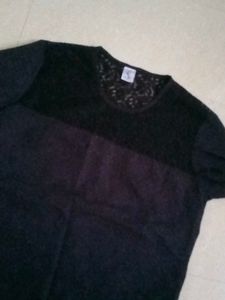 Black mesh top