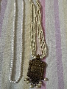Elegant Pearl Necklace Set