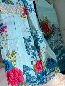 Sky Blue Floral Kurta Set