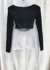 36209. Chic Black Tie-Front Cutout Top