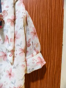 Chic Floral Print Button-Up Top