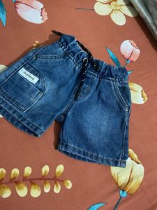 Baby Girl's Blue Floral Shirt &amp; Denim Shorts Set