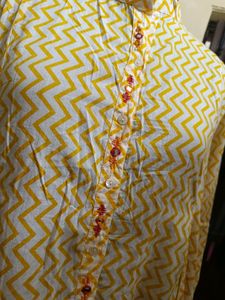 Asymmetric Cotton Kurta Set