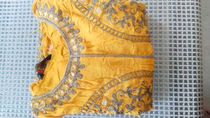 Embroidered Yellow Lehenga Choli Top