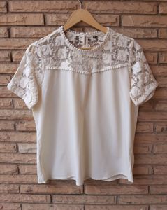 Elegant Cream Lace Top