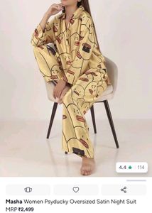 🚨SALE!! Psyducky Oversized Satin Night Suit