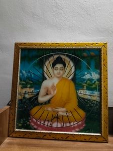 Framed Buddha Painting with lamp