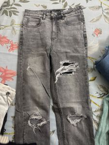 Grey Wash Denim Jeans