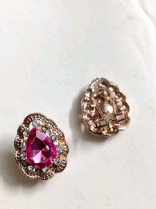 Pink Gemstone Statement Earrings