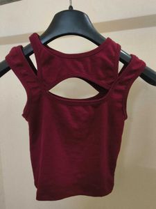 Maroon Cutout Tank Top