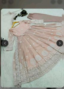 Elegant Peach Anarkali Suit with Dupatta