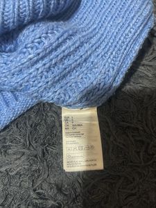 Blue Knit V-Neck oversized Sweater