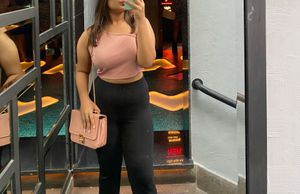 One shoulder Pink Crop Top