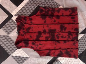 Maroon Black Tank Top with Jogger Set