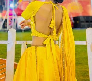 Navratri Yellow Lehenga Choli Set