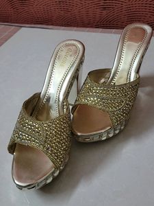 Golden Platform Heels- Price Drop