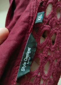XXL Maroon Top with Cut-outs