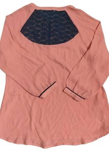 Chic Peach Blouse with Zipper Detail