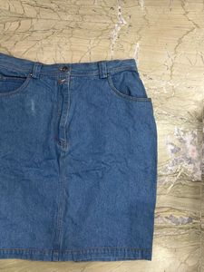 Classic Blue Denim Skirt