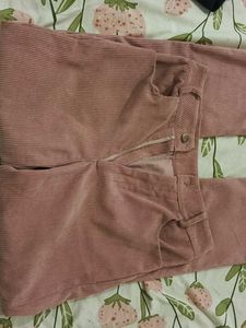Pink Corduroy Wide Leg Pants