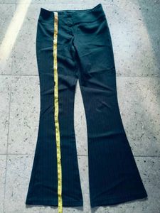 Chic Dark Pinstripe High-Waist Flare Pants
