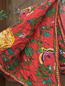Vibrant Floral Dupatta with Tassels