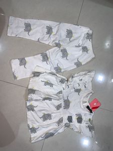 Cute Elephant Print Pajama Set