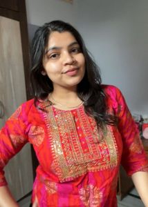 Pink & Gold Printed Kurta