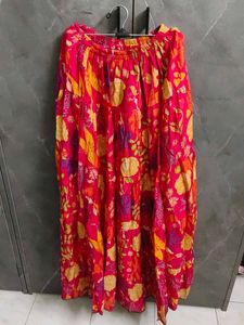Vibrant Floral Print Maxi Skirt