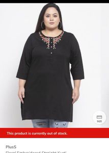 Black Floral Embroidered Kurti