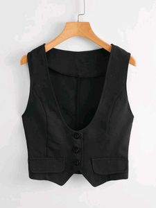 74209. Chic Black Sleeveless Vest