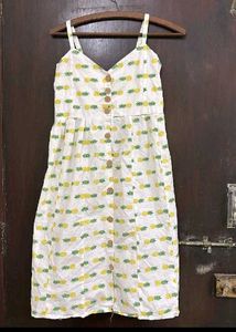 beautiful pineapple print dress cotton