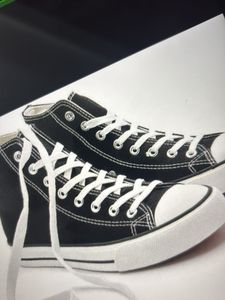 Unisex Black High-Top Canvas Sneakers