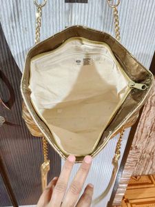 Quilted Gold Shoulder Bag